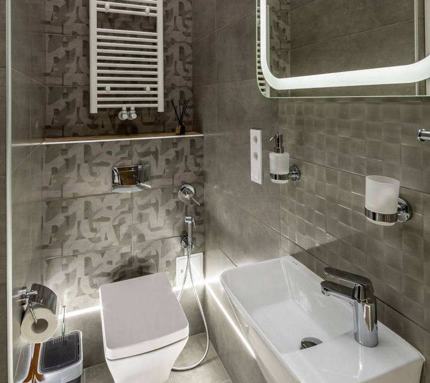 Ванна кімната в однокімнатній подобовій квартирі у Львові.