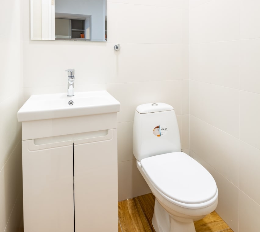 Окрема кімната туалету в трикімнатній подобовій квартирі у Львові.