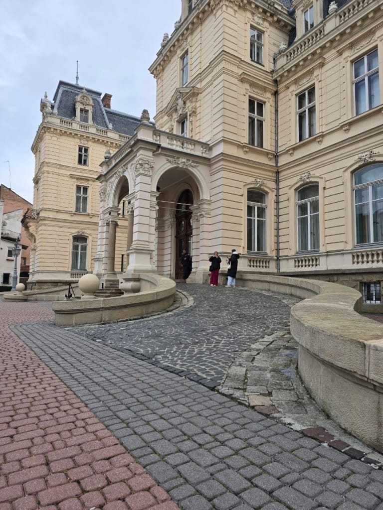 Main entrance of Potocki Palace in Lviv